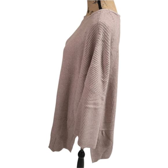 Ann Taylor Rose Pink Women's Ribbed Knit Cozy Sweater Cashmere Blend Size Large - Picture 4 of 6